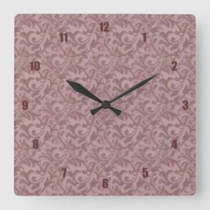 Reloj Cuadrado Muy divertido e inusual Paisley Rosa