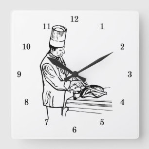 Reloj Cuadrado Muy Guay Chef Wall Clock