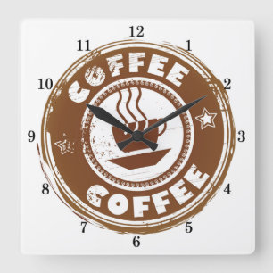 Reloj Cuadrado Muy Guay Coffee Aovers Wall Clock