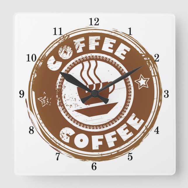 Reloj Cuadrado Muy Guay Coffee Aovers Wall Clock (Anverso)