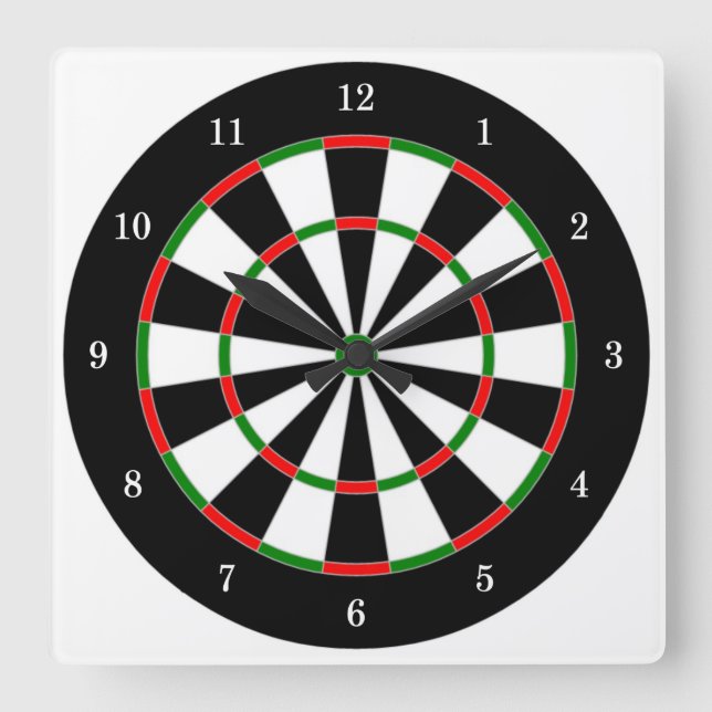 Reloj Cuadrado Muy Guay Dart Board Wall Clock (Anverso)