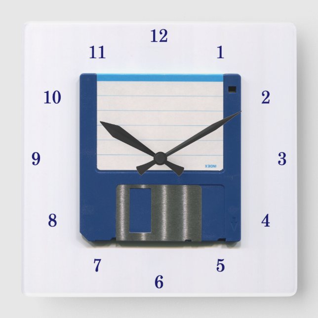 Reloj Cuadrado Muy Guay Floppy Disk Wall Clock (Anverso)