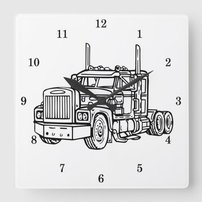 Reloj Cuadrado Muy Guay GRAN RIG Truck Wall Clock (Anverso)