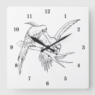 Reloj Cuadrado Muy Guay Parrots Wall Clock