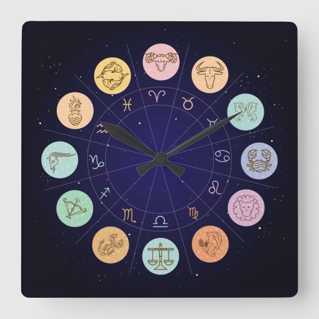 Reloj Cuadrado Muy Guay Zodiac Wall Clock (Anverso)