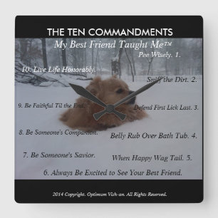 Reloj Cuadrado My Best Friend's Ten Commandments Wall Clock