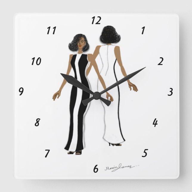 Reloj Cuadrado My Fashion Art-Square Wall Clock (Anverso)