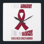 Reloj Cuadrado My Grandson My head Neck Cancer Warrior Gift<br><div class="desc">My Grandson My head Neck Cancer Warrior Gift</div>