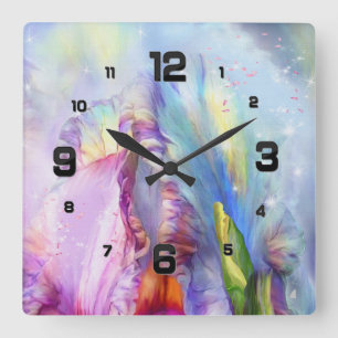 Reloj Cuadrado Mystical pink blue Abstract