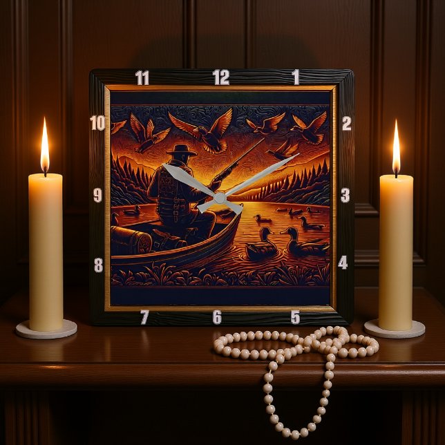 Reloj Cuadrado Nacido para cazar cazador de Patos Sunrise (Subido por el creador)