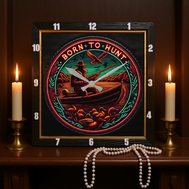 Reloj Cuadrado Nacido para cazar la llamada del cazador (Subido por el creador)