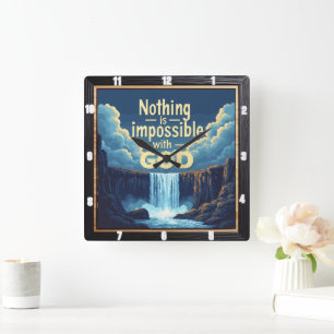 Reloj Cuadrado Nada es imposible con DIOS