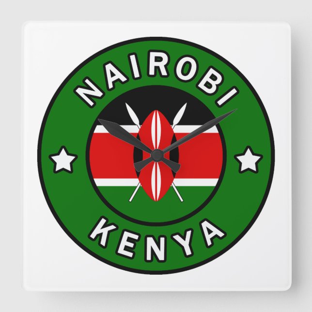 Reloj Cuadrado Nairobi Kenya (Anverso)
