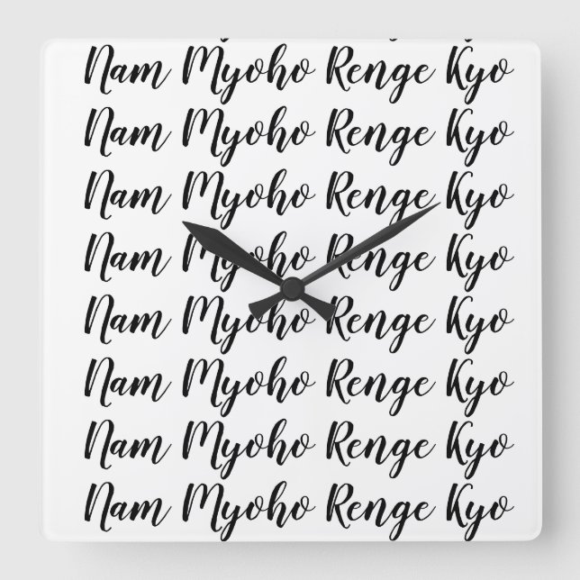 Reloj Cuadrado Nam Myoho Renge Kyo (Anverso)