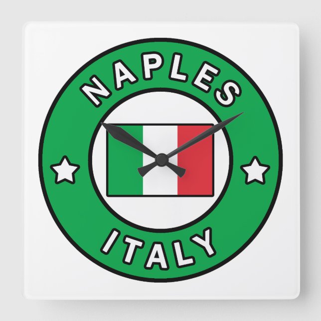 Reloj Cuadrado Nápoles Italia (Anverso)