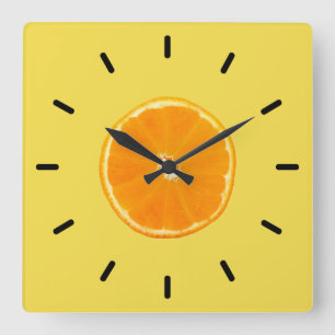 Reloj Cuadrado Naranja