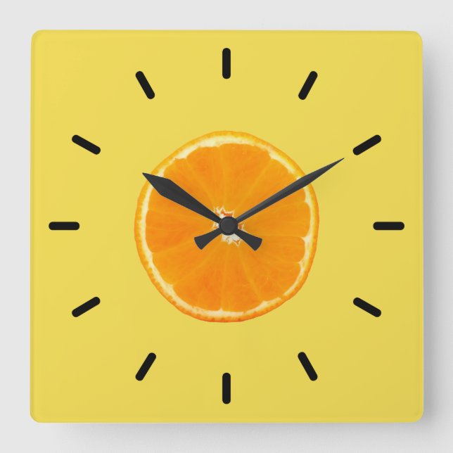 Reloj Cuadrado Naranja (Anverso)