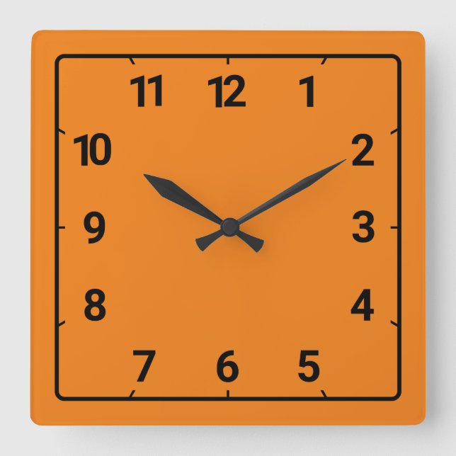 Reloj Cuadrado Naranja (Anverso)