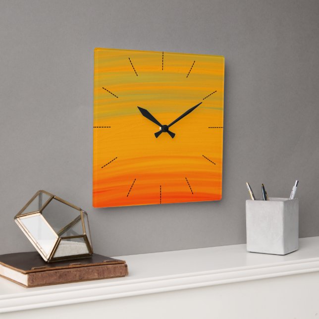 Reloj Cuadrado Naranja (Oficina)