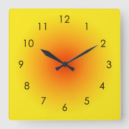 Reloj Cuadrado Naranja Amarillo Gradiente Sunny Ombre Aura