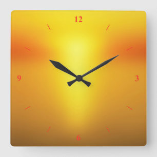 Reloj Cuadrado Naranja caliente.