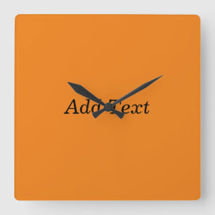 Reloj Cuadrado Naranja Crea Tu Propio Texto Personalizado