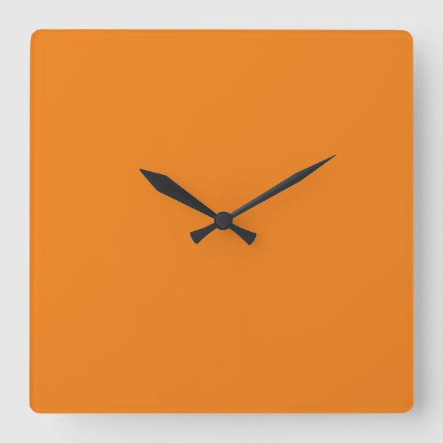 Reloj Cuadrado Naranja de simplicidad moderna (Anverso)