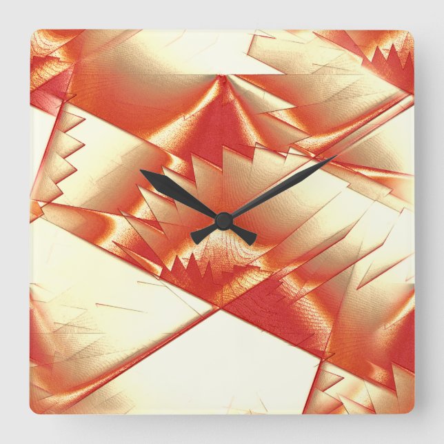 Reloj Cuadrado Naranja dorado al beige, extremo áspero digitaliza (Anverso)