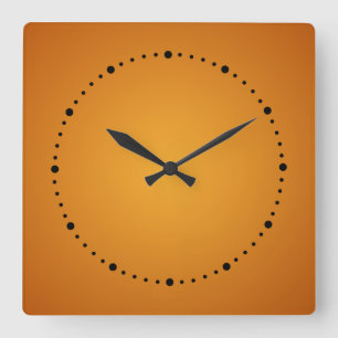 Reloj Cuadrado Naranja dorado Naranja quemado Rústico Alegre