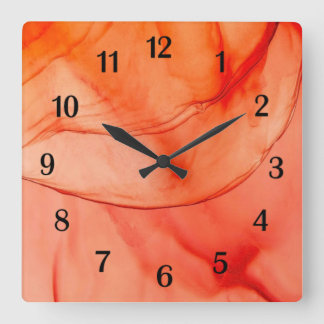 Reloj Cuadrado Naranja Sherbet
