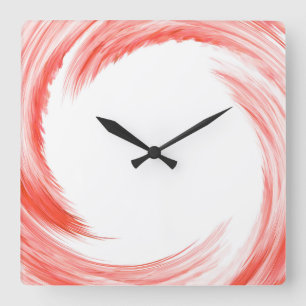 Reloj Cuadrado Naranja Swirl Abstract Art