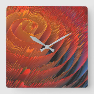 Reloj Cuadrado Naranja Vortex Sci-Fi