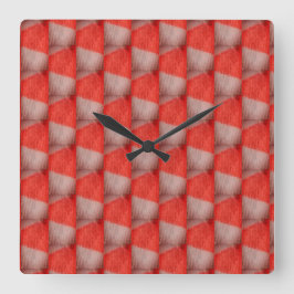 Reloj Cuadrado naranja y blanco a cuadros