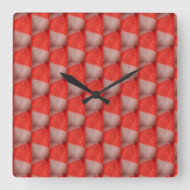 Reloj Cuadrado naranja y blanco a cuadros (Anverso)