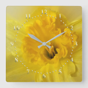 Reloj Cuadrado narciso amarillo