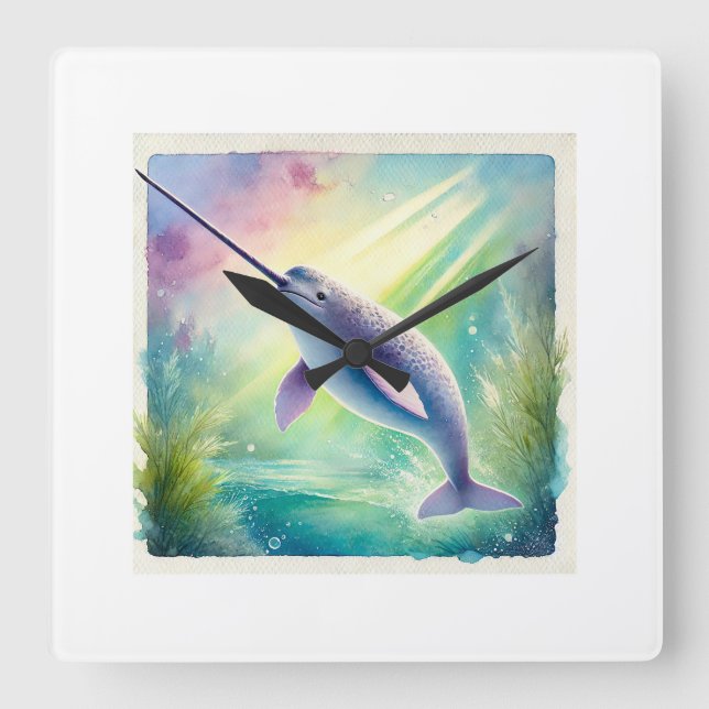 Reloj Cuadrado Narwhal in the Deep 110924AREF142 - Watercolor (Anverso)