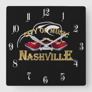 Reloj Cuadrado Nashville. Ciudad de la música