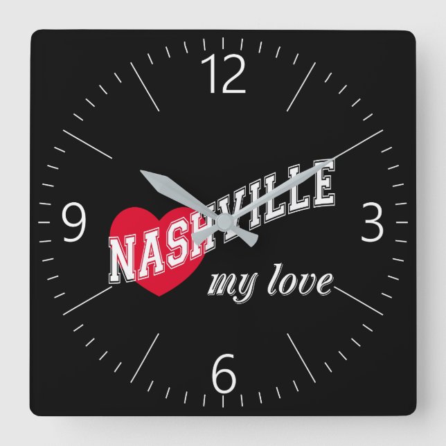 Reloj Cuadrado Nashville mi amor (Anverso)