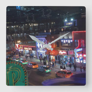 Reloj Cuadrado Nashville Tennessee Downtown Honky Tonks