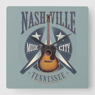 Reloj Cuadrado Nashville, TN - Music City USA