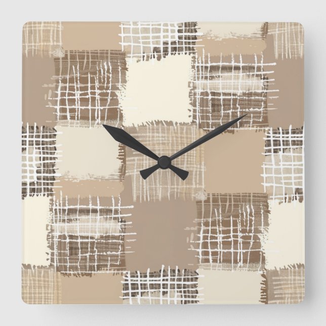 Reloj Cuadrado Natural Boho Wall Clock (Anverso)