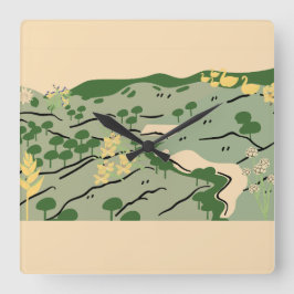 Reloj Cuadrado Naturaleza