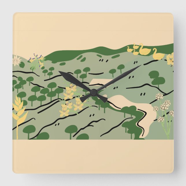 Reloj Cuadrado Naturaleza (Anverso)