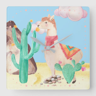 Reloj Cuadrado Naturaleza de las flores del desierto de Arizona L