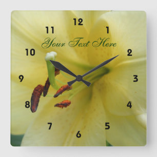 Reloj Cuadrado Naturaleza del Centro de Flores Lirio Amarillo Pál