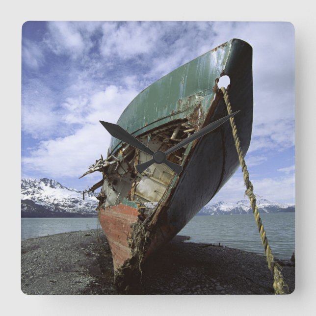 Reloj Cuadrado Naufragio En La Costa (Anverso)