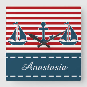 Reloj Cuadrado Nautical design