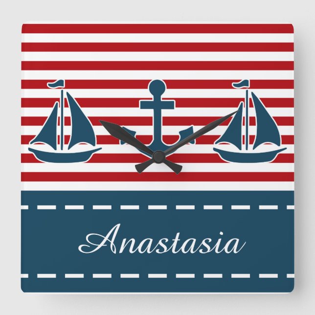 Reloj Cuadrado Nautical design (Anverso)