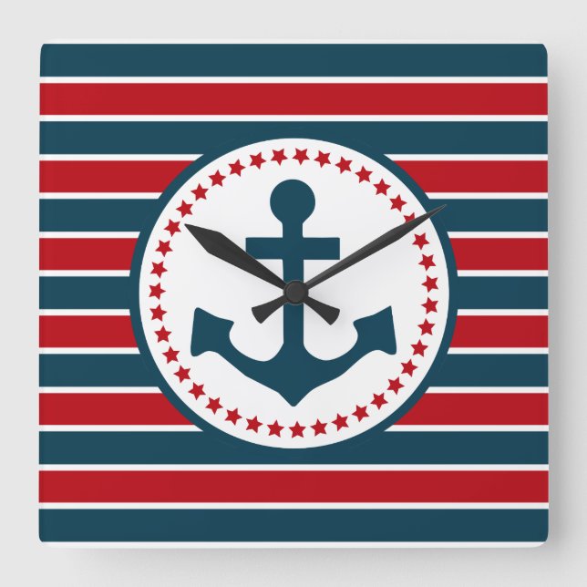 Reloj Cuadrado Nautical design (Anverso)