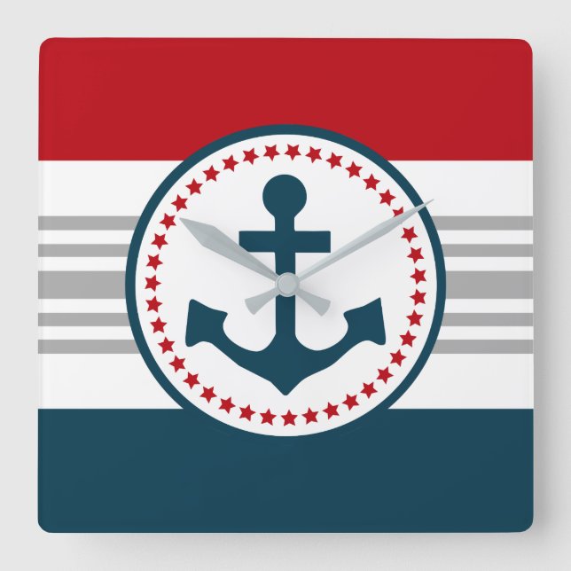 Reloj Cuadrado Nautical design (Anverso)